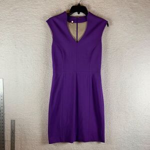Anthropologie 4.Collective 4c Women's Purple Cap Sleeve Mini Sheath Dress Size 6